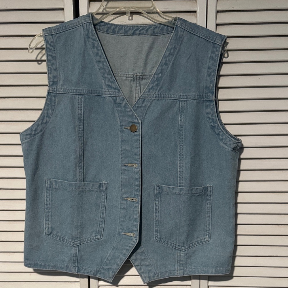 Light Blue Denim Vest